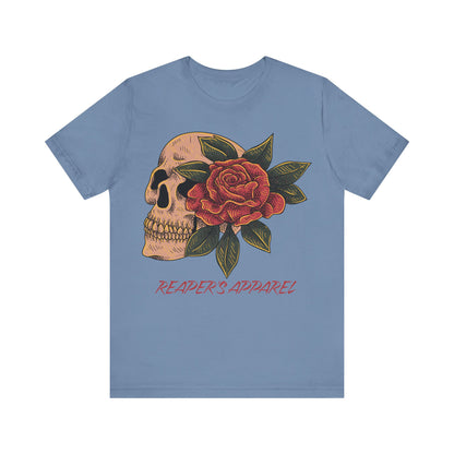 Skull and Rose Unisex Tee, Edgy Graphic T-Shirt