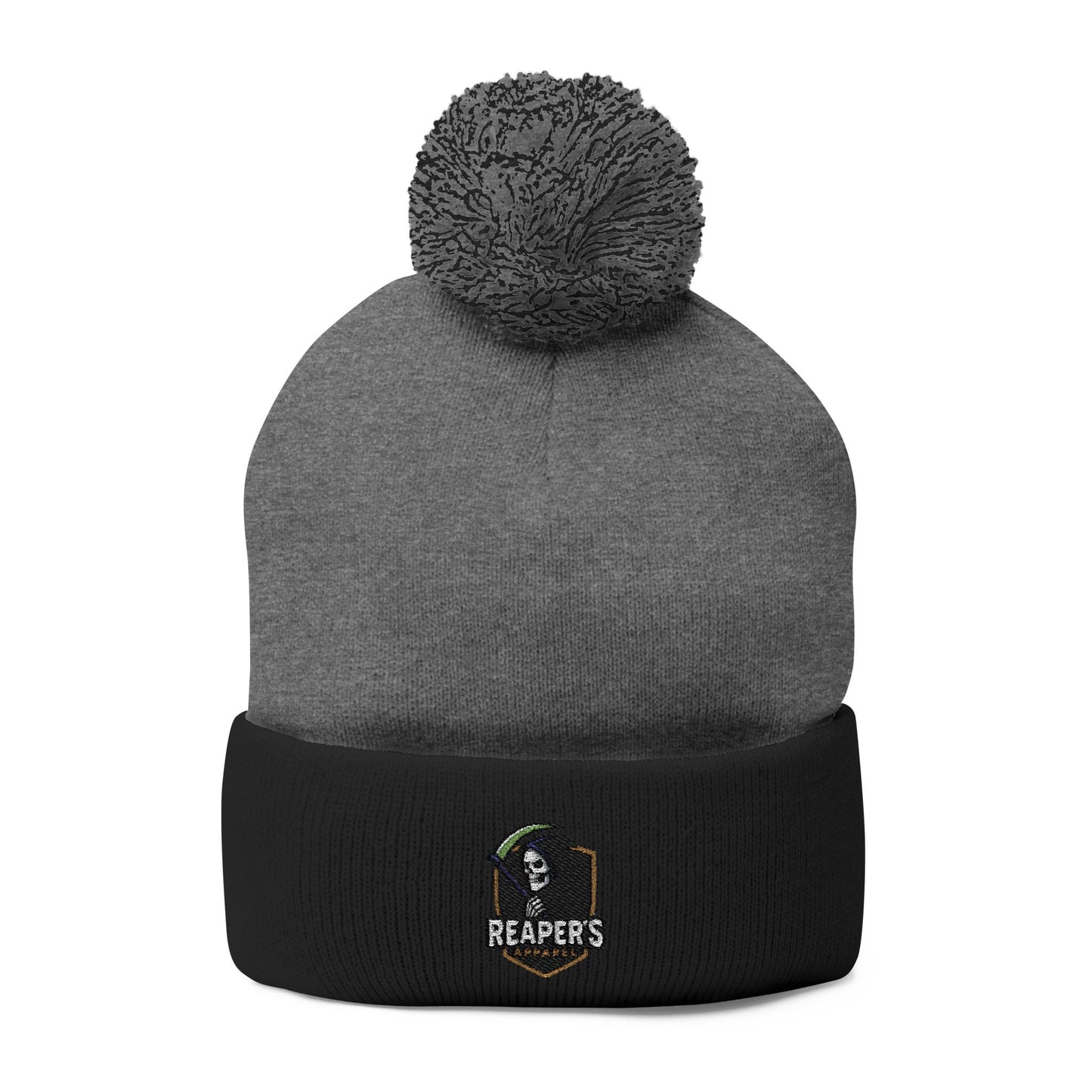 Cozy Pom-Pom Knit Cap with Custom Embroidery
