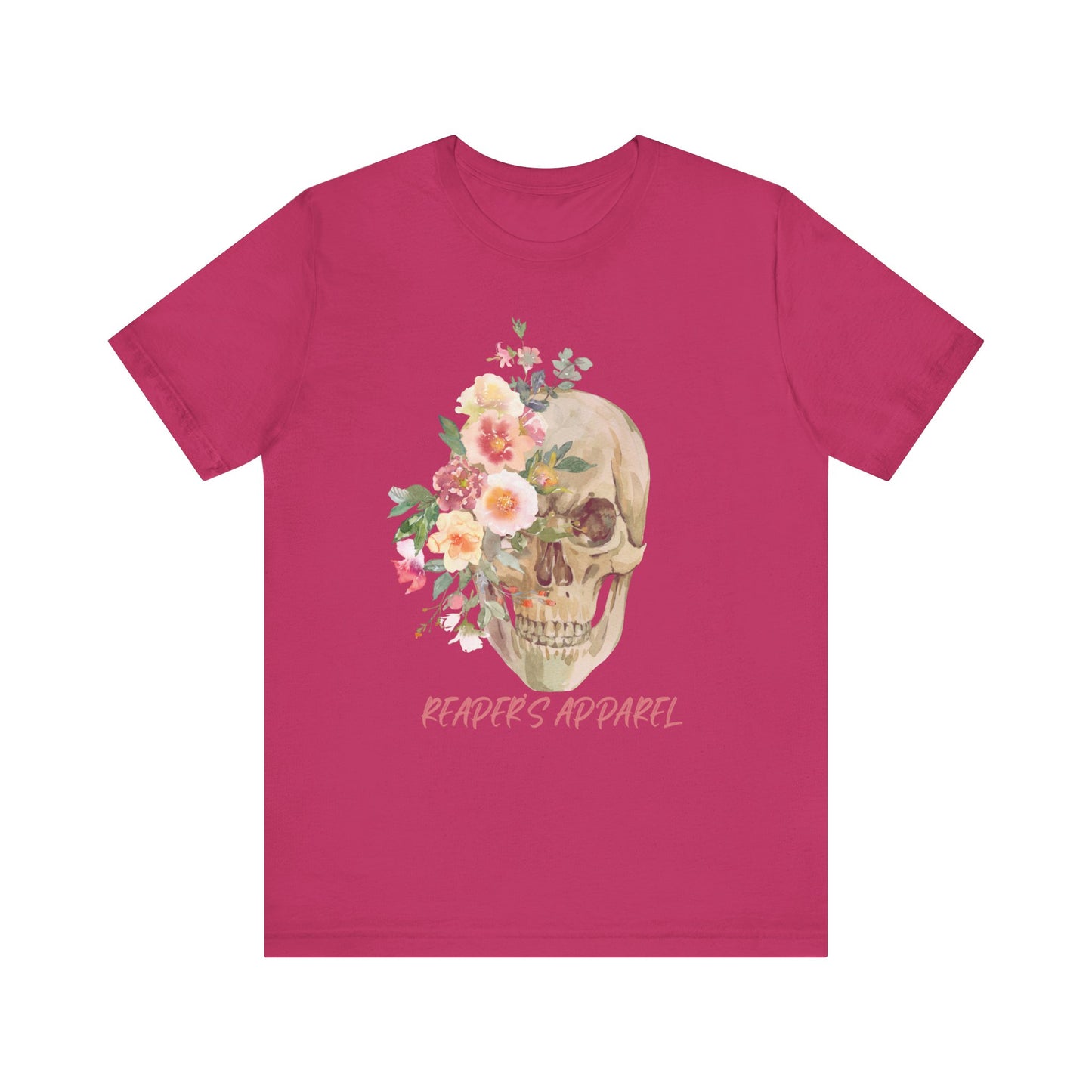 Floral Skull Graphic Tee, Unisex T-Shirt
