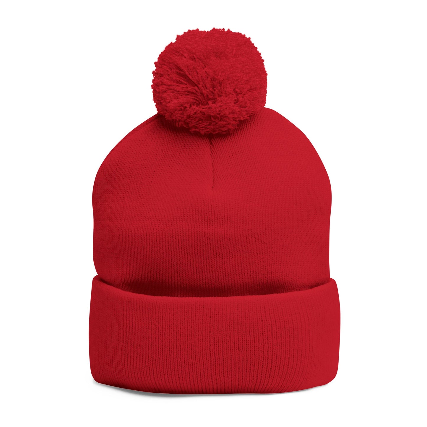 Cozy Pom-Pom Knit Cap with Custom Embroidery