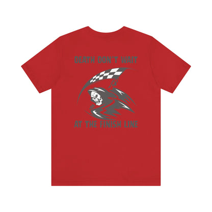Edgy Racer Tee with Skull Graphic
