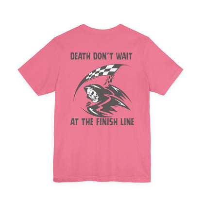 Edgy Racer Tee with Skull Graphic