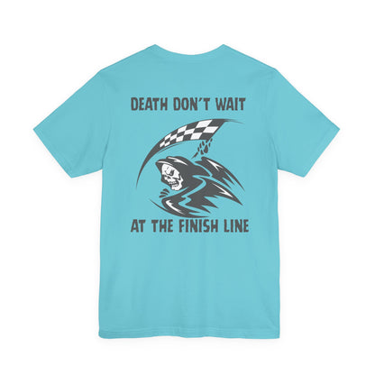 Edgy Racer Tee with Skull Graphic