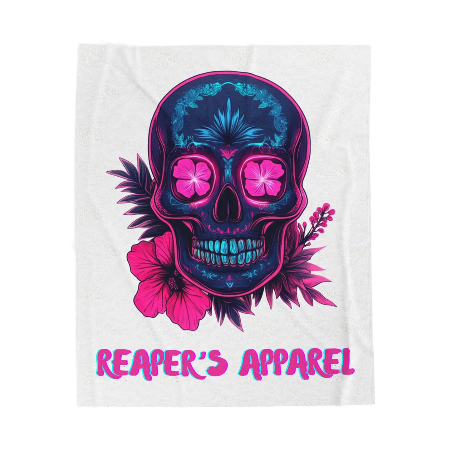 Colorful Skull Velveteen Plush Blanket | Soft Cozy Throw
